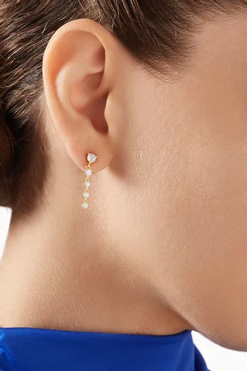 Dangling Crystal Earrings in Gold-plated Sterling Silver