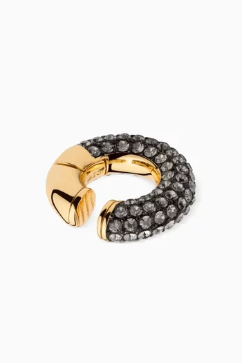 Gaby Single Ear Cuff in Pavé and 12kt Gold-plated Brass