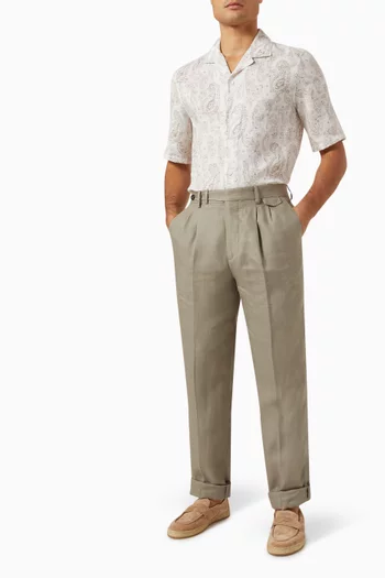 Tapered Pants in Linen