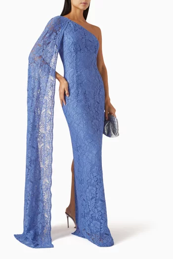 One-shoulder Maxi Dress in Lace