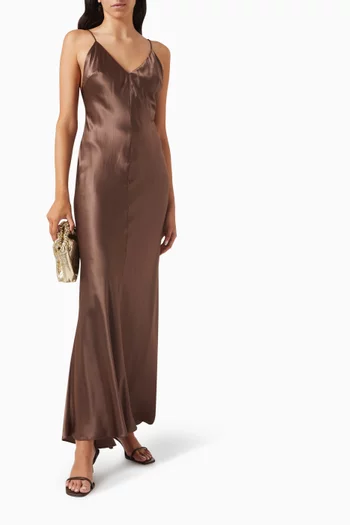Cami Maxi Dress in Mulberry-silk