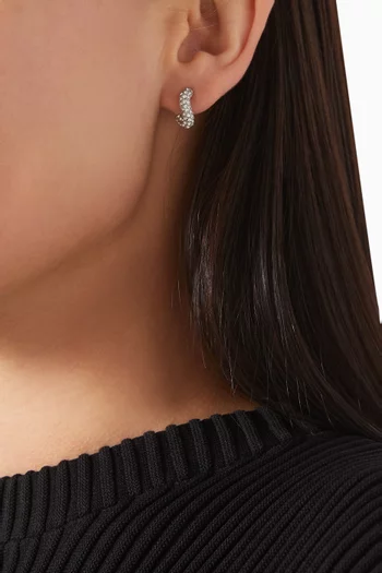 Loop Mini Rhinestone Earrings in Brass