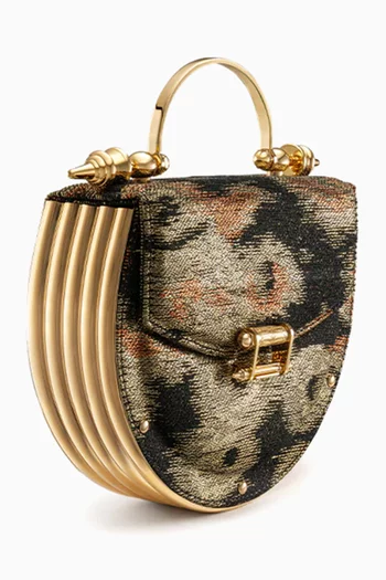 Oak Top-handle Bag in Metallic Fabric