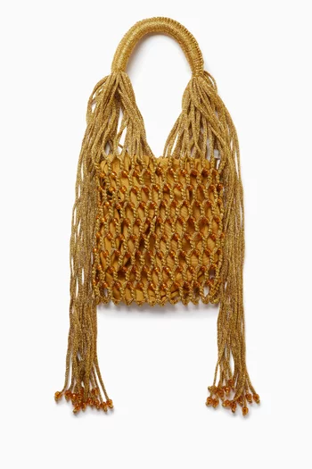 Bethany Crochet Bag in Metallic Cotton