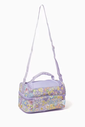 Enchanted Floral Double-decker Lunch Bag in Cotton Canvas