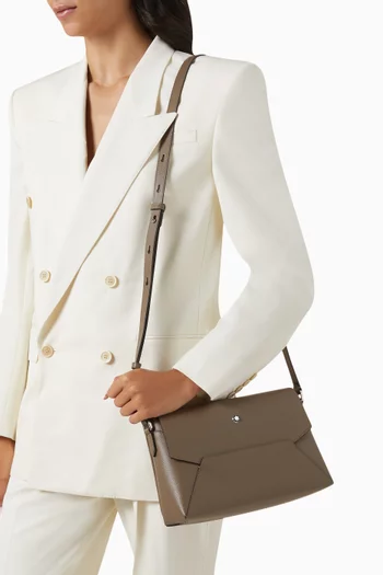 Sartorial Double Shoulder Bag in Leather