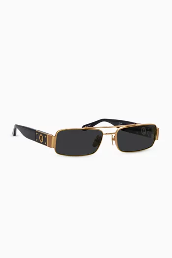 Joey Rectangular Sunglasses in Titanium