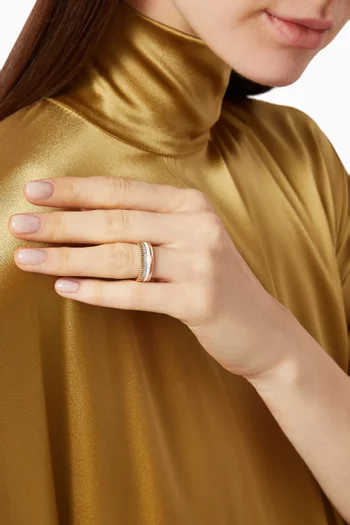 خاتم كاتر إصدار وايت ذهب عيار 18 مرصع بالماس مقاس S
