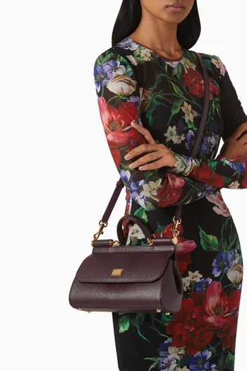 Medium Sicily Top-handle Bag in Leather