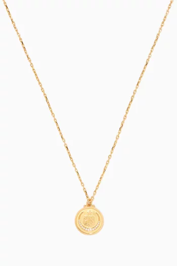 Coin Calligraphy Gold & Diamond Necklace       