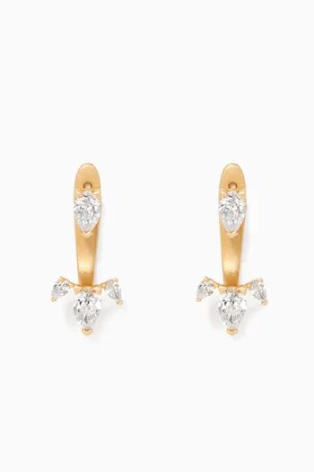 Pear-Cut Diamond Under-Lobe Earrings   