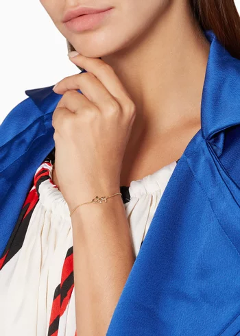 سوار بحبك ذهب أصفر وماس