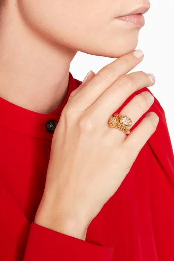 Serpent Bohéme Toi et Moi Diamond Ring in 18kt Yellow Gold