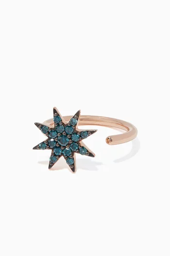 Rose-Gold & Blue Venus Star Diamond Ring