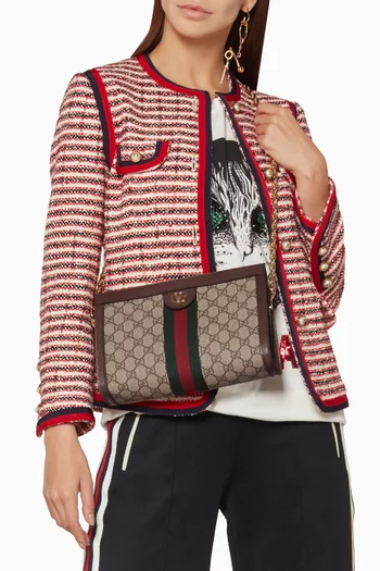 Brown Ophidia GG Small Shoulder Bag