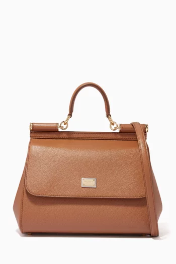 Medium Sicily Bag in Dauphine Leather           