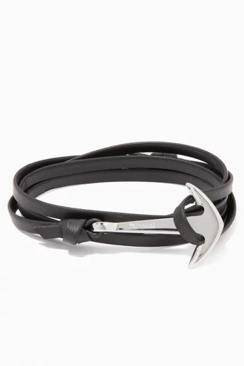 Anchor Leather Bracelet   