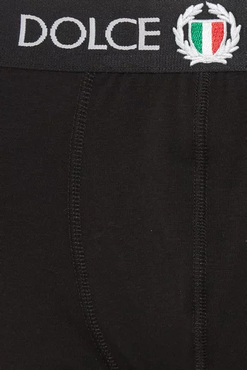 Black Sports Crest Logo Boxers 