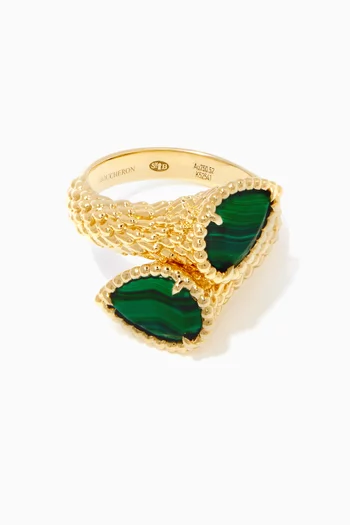 Two-Stone Malachite Serpent Bohème Ring in 18kt Gold