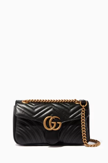 Black Small GG Marmont 2.0 Matelassé Shoulder Bag  
