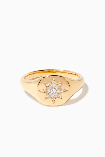 Cable Collectibles® Compass Mini Pinky Ring in 18kt Yellow Gold 
