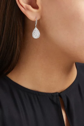 Serpent Bohème M Motif Diamond Sleepers Earrings in 18kt White Gold