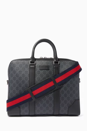 Black & Grey GG Supreme Briefcase