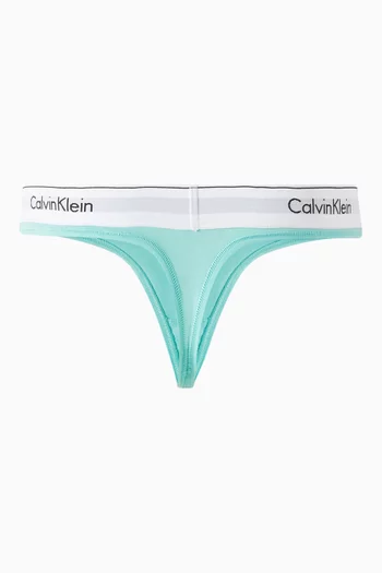 Logo Thong in Cotton-blend