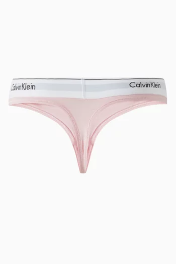 Logo Thong in Cotton-blend