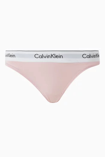 Logo Thong in Cotton-blend