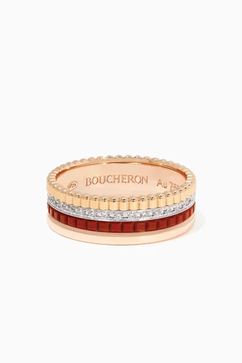 Quatre Red Edition Small Diamond Ring in 18kt Gold  