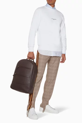 Brown Leather Signature Backpack 