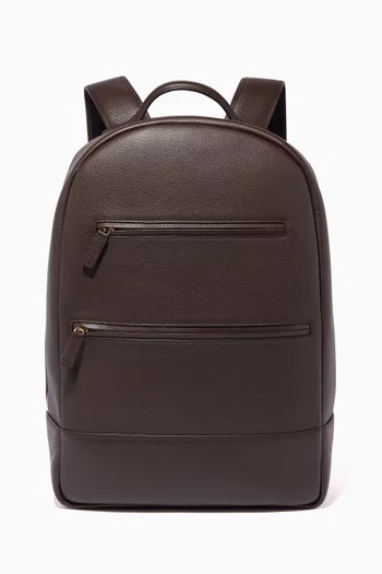 Brown Leather Signature Backpack 