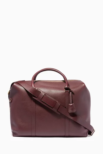 Burgundy Delta Leather Weekend Bag
