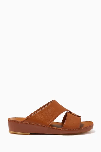 حذاء مفتوح هيريتيدج جلد عجل بإبزيم بنقشة جلد التمساح