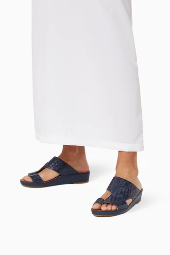 حذاء نجدى تريس مفتوح جلد أفعى الكارونغ