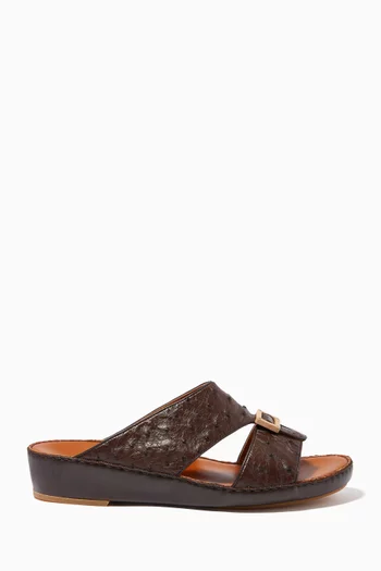 Quadratura Sandals in Ostrich Leather  