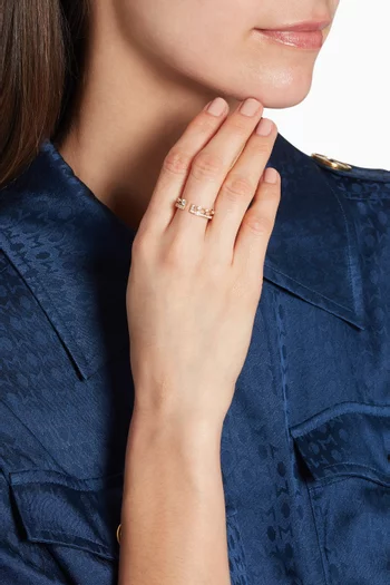 Avenues Asymmetrical Diamond Index Ring in 18kt Yellow Gold   