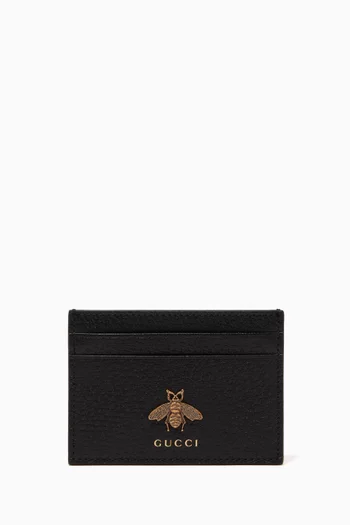 Bee Detail Leather Card Holder