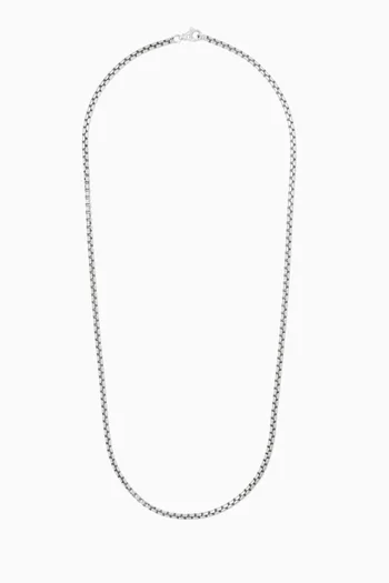 Medium Box Chain Silver Necklace    