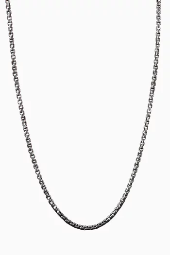 Small Box Chain Necklace in Sterling Silver, 2.7mm    