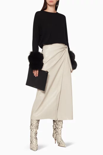 Fur-Trimmed Wool Sweater