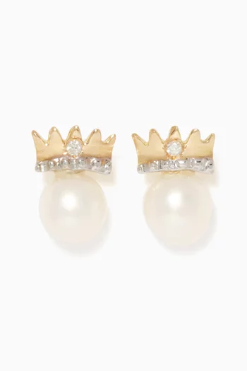 My Princess Pearl Diamond Earrings       