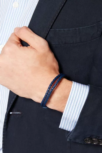 سوار جلد إليو مجدول مزدوج