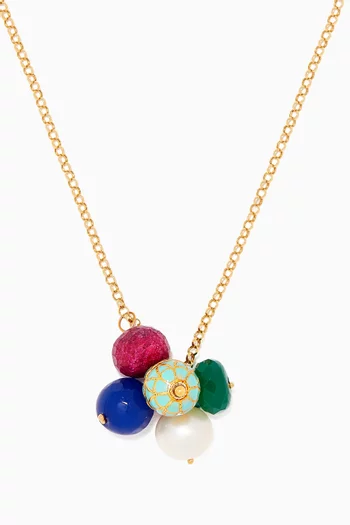 Gold Multi-Drop Pendant Necklace     