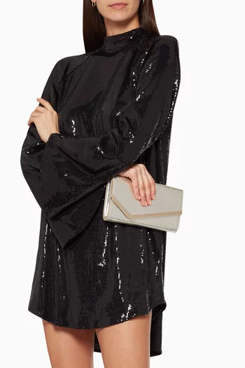 Emmie Glitter Leather Clutch Bag