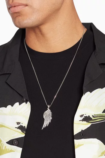 Sterling Silver Wing Pendant Necklace     