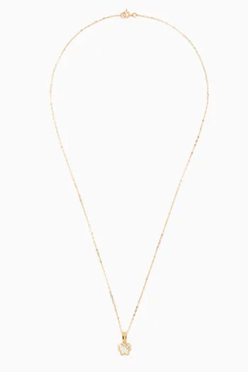 Butterfly Diamond Pendant Necklace in 18kt Yellow Gold      