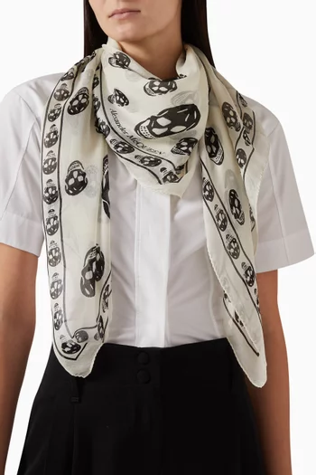 Skull-print Scarf in Silk