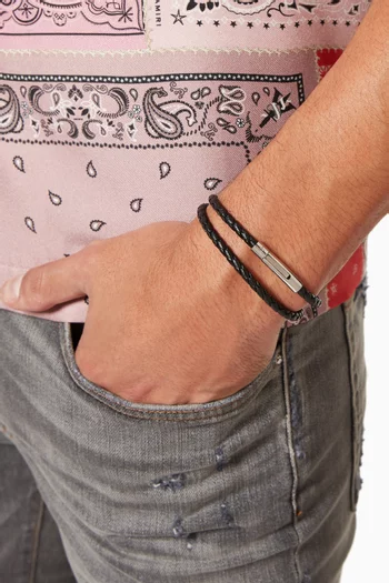 Matteo Double Tour Woven Leather Bracelet